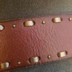 Fossil Stitching N Studs Chocolate belt